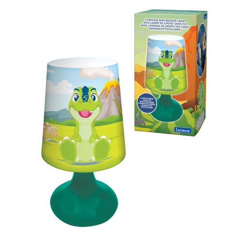 Lexibook, Dinosaur, Cordless Mini Bedside Lamp and Nightlight, Green, MLT10DINO