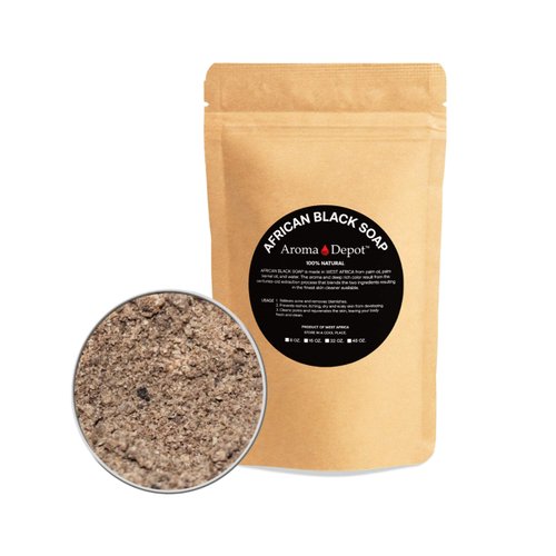Aroma Depot Raw African Black Soap POWDER 2 lb / 32 oz Natural Raw soap for Acne, Eczema, Psoriasis, Scar Removal Face And Body Wash. Handmade and Powdered Form. Reduces Discoloration.