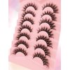 7 Pairs Faux Mink Lashes Flu-ffy 18mm Cat-Eye Lashes Curly Volume Eyelashes Fox Eye Lashes that Look Like Extensions Lashes Wispy Faux Mink False Eyelashes Natural Look(NB-03)