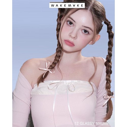 WAKEMAKE Tint, Dewy Gel Glow Tint, Lip Gloss, Korean Lip Gloss St, Korean Lip Tint Set (12 GLASSY MAUVEMENT) Renewal Ver 0.13 Fl Oz, Pink