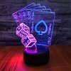 HIPIYA Poker Dice Night Light LED 3D Illusion USB Playing Card Remote Control Lamp Festival Present Birthday Gift for Boy Men Fan Player Kid Party Bedroom Gambling Club Room Decor (Poker)