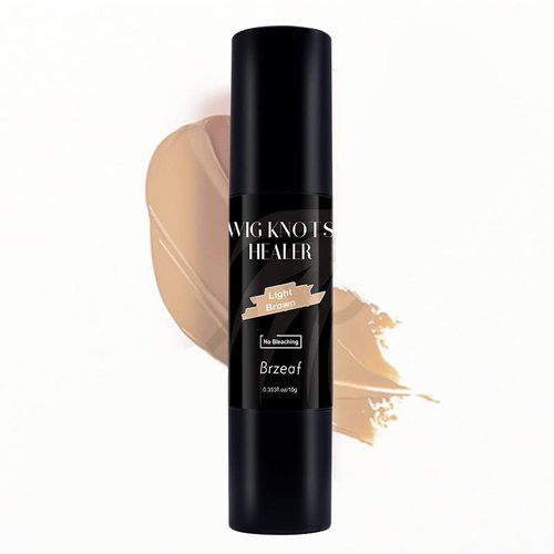 Wig Lace Dyeing Stick,Wig Knots Healer with Brush Portable Sweat-proof Natural,Hide Wig Knots&Grids,Suitable for lace wigs and forehead and hairline,Easy to Color (Light brown)
