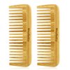 MoyRetty 2 Pieces Bamboo Hair Comb Wide Tooth Brush Handmade of Natural Bamboo Wood Anti-Static For Detangling and Styling Wet or Dry Curly Thick Wavy or Straight Hair For Men or Women