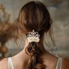 Fashey Pearl Hair Ties Beaded Ponytail Holder Rhinestone Hair Scrunchies 3 Pcs Elastic Hairband Hair Accessories for Women (type C)