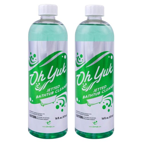 Oh Yuk Jetted Bathtub Cleaner for Jet Tubs, Whirlpools, The Most Effective Jetted Tub Cleaner, Septic Safe | Two 16 Ounce Bottles!
