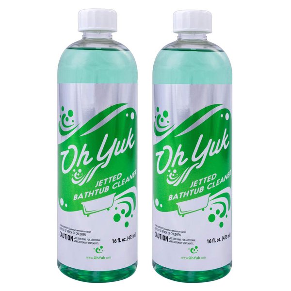 Oh Yuk Jetted Bathtub Cleaner for Jet Tubs, Whirlpools, The Most Effective Jetted Tub Cleaner, Septic Safe | Two 16 Ounce Bottles!