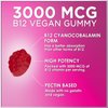 Vitamin B12 Gummies 3000 mcg, Extra Strength B 12 Gummy for Adults and Kids, B-12 Energy & Immune System Support Vitamins, Dietary Supplement, Raspberry Flavored, 30 Day Supply - 60 Count