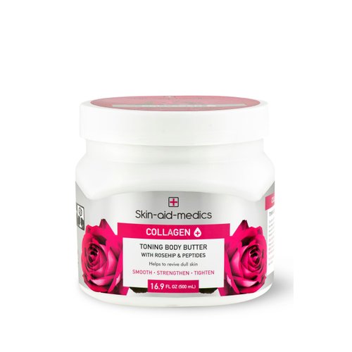 Skin-aid-medics Collagen Toning Body Butter, with Rose Hip and Peptides, 16.9 oz