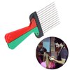 Metal Pick Comb Portable Folding Handle Wide Tooth Comb for Woman and Men (1PCS)