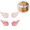 Rosojodg 2 Pairs White and Pink Cute Angel wings Hair Clips, Non Slip Hair Barrettes, Plush Barrettes, Hair cosplay accessories, kawaii Accessories for Halloween, Christmas, Daily Wear