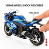 MSZ 1/12 Compatible for Suzuki GSX-R1000 Motorcycle Toy,Collector Motorcycle Modle with Display Stand,Toy Motorcycles for 3-9 Year Old Boys Blue
