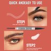 Microblading Eyebrow Pen,Magical 2-in-1 Eyebrow Pen and Sealing Brow Gel, 4-Fork-Tip Eyebrow Pencil,Waterproof Eyebrow Pencil,Long-Lasting Eyebrow Brush Eyebrow Pencil for Natural Looking(Light Brown)