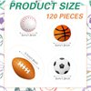 120 Pieces Sports Stress Balls Mini Foam Soccer Ball, Basketball, Football, Baseball Stress Balls for Anxiety Relief Sports Themed Birthday Party Supplies Game Stocking Stuffers