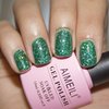 AIMEILI Soak Off U V LED Gel Nail Polish - Diamond Glitter Fire Green (063) 10ml