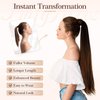 FLUFYMOOZ 28 Inch Ponytail Extension, Versatile Elastic Band Ponytail Extension for Women, Long Straight Synthetic Ponytail Daily Hair Chocolate Brown