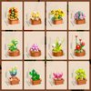 12 Flowers Succulents 3.6MM Mini Building Set - 1403PCS Botanical Collection for Office Home Décor Flower Plant Building Blocks Toy, Creative Building Project for Adults, Gifts for Women Kids 10+