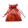 Ankirol 50pcs Sheer Organza Favor Bags for Wedding 3.8x4.8'' Gift Bags Samples Display Drawstring Rose Pouches (hot red)