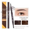Terrilee Eyebrow Pencil 5 Pieces Pack - Waterproof and Sweat-proof Eyebrow Definer Pencil 5 Colors Set with Eyebrow Brush- Eyebrow Pencils for Brown,Black,Light Brown,Grey and Dark Brown Hair (Black (5 Colors Pack))
