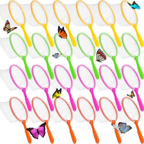 Honoson 24 Pcs Butterfly Bug Net for Kids Insect Collecting Net Bug Catcher Fishing Net Science Nature Exploration Observation Tools for Boys Girls Spring Outing Specimen Supplies