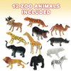 ArtCreativity Zoo Animal Figurines Set for Kids, Pack of 12, Assorted Small Animal Figures, Sturdy Plastic Toys, Fun Zoo Theme Birthday Party Favors, Great Gift Idea for Boys and Girls