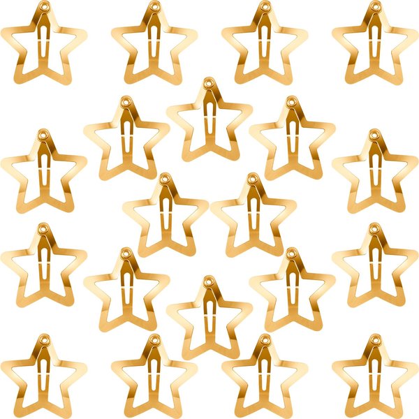 Isslly 20 PCS Cute Star Hair Clips for Women, Gold Metal Star Hair Snap Barrettes, Non Slip Hair Accessories for Women for Daily Use, Parties (1.18 x 1.18 inch)