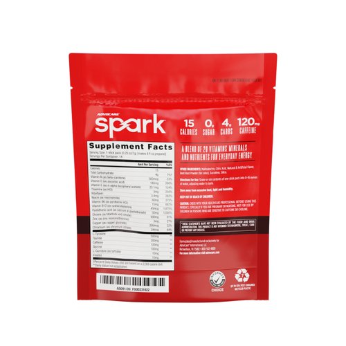AdvoCare Spark Vitamin & Amino Acid Supplement - Focus & Energy Drink Powder Mix with Vitamin A, B-6, C & E - Also Includes L-Carnitine & L-Tyrosine - Cherry, 14 Stick Packs
