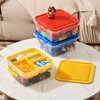 Toys Storage Organizer Bins for Lego, Building Blocks Storage with Building Baseplate Lid, Storage Containers for Building Brick Storage Plastic Stackable Organizer Bin Toy Chest (Yellow)