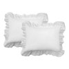 Fresh Ideas Ruffled Bed Pillow Shams with Embroidered Eyelet Detail, King, White, 2-Pack