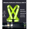 Reflective Vest 2 Pack, High Visibility Reflective Running Gear Safety Vest Straps for Men Women Kids for Night Running Walking Cycling (Green)