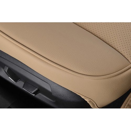 EDEALYN Ultra-Luxury PU Leather Car Seat Protection Cover Car Seat Cover for Most Four-Door Sedan&SUV,Single Seat Cover Without Backrest 1PCS (W 20.8× D 21× T 0.2inch) (3D-Beige)