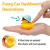 wonuu Car Duck 4Pcs Rubber Duck Car Ornaments Yellow Duck Car Dashboard Decorations with Mini Hat Swim Ring Necklace Sunglasses, Blue&Blue&Yellow&Yellow
