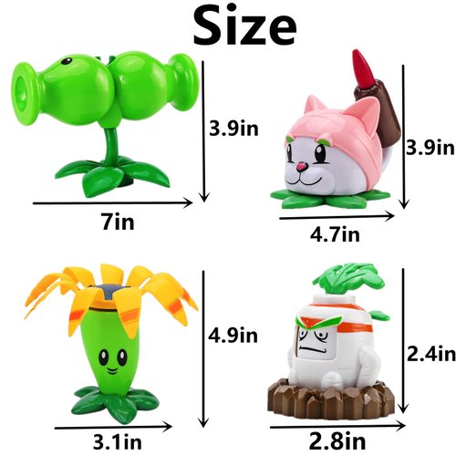 JHESAO 8 PCS Plants and Zombies Toys Action Figures Zombies PVZ Toys Set 1 2 Series Great Gifts for Kids and Fans,Birthday and Christmas Party