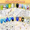 TailaiMei 16 Sheets Holiday Nail Stickers, Halloween & Thanksgiving Day Fall 3D Self-Adhesive Seasonal Nail Art Decals for Autumn DIY Nail Decorations