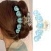 Fashion Hair Claw Clip, Cute Hair Clips for Girls, Strong Hold Hair Jaw Clips, Big Hair Clip Barrettes Hair Claws Crab Lovely Water Ripple Love Heart Design Claw Clips Hairpin Hair Styling Accessories for Women Girls (blue)