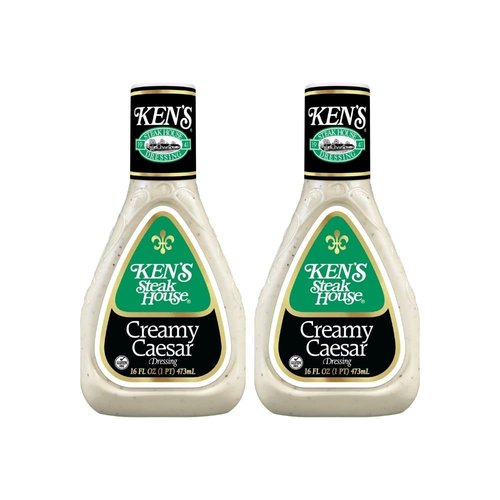Ken’s Steakhouse Dressing, Creamy Caesar Dressing, Gluten Free Dressing for Salads or Spreads, 16 FL OZ Bottle (Pack of 2 Bottles)