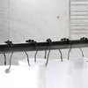 Ansxiy Shower Curtain Hooks Rings, Rustproof Metal Shower Curtain Rings for Bathroom Shower Rods Curtains - Set of 12, Matte Black