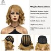 Wiginway Short Wavy Soft Heat Resistant Fiber Synthetic Wigs Natural Looking Premium Hair for Women 10 Inch Strawberry Blonde