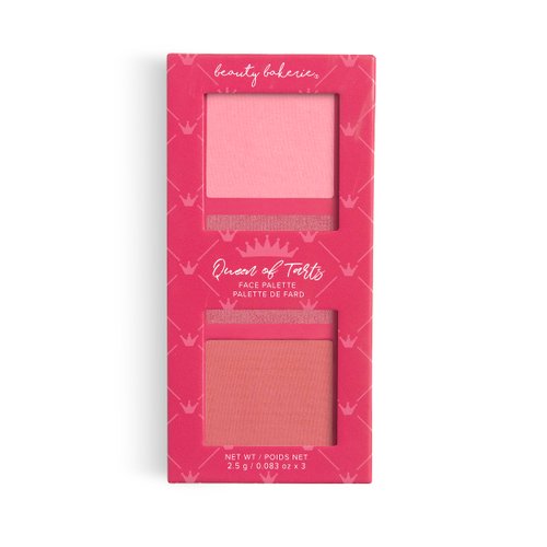 Beauty Bakerie Queen of Tarts Bar Mini Makeup Palette, Three Universal Shades of Blushes Makeup, Travel Size