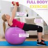 Fitvids Anti-Burst and Slip Resistant Exercise Ball Yoga Ball Fitness Ball Birthing Ball with Quick Pump, 2,000-Pound Capacity, Purple, 18-inch, S