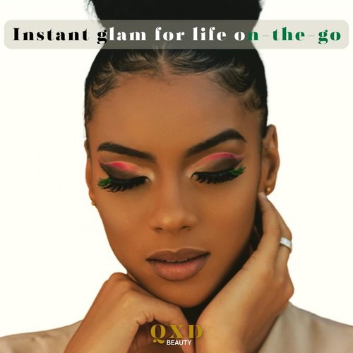 Pop-of-Color Magnetic Eyelashes, 5 Dazzling Pairs, Volume Lashes, Easy Apply, Lash Kit, 100 Wears Reuseable by QXD Beauty