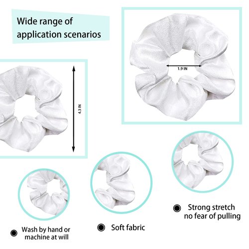 LADY & HOME 12 Packs Satin Hair Scrunchies for Women and Girls, Bulk Soft Scrunchy Hair Bands for Hair Accessories, Elastic Hair Bobbles Ponytail Holder for Girl’s Birthday Gift (Multicolor)
