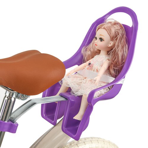 EIRONA Doll Bike Seat for Girls, Bicycle Doll Chair for 12 14 16 18 20 Inch Girls Bike, American Girl Kids Children Bike Accessories for Doll, Purple