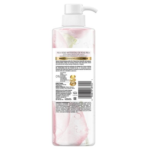 Pantene, Shampoo, Sulfate, Paraben and Dye Free, Pro-V Blends, Soothing Rose Water, 17.9 fl oz