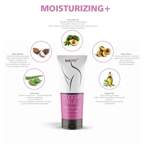 IntiMD COOCHY PLUS (2 Pack) Intimate Shave Cream Rash-Free With MOISTURIZING+ 8oz