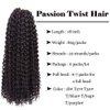 6 Packs Passion Twists Hair 18inch Water Wave Crochet Hair for Goddess Passion Twist Long Bohemian Locs Braiding Hair Extensions (18" 6packs 1B#)