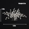 BERYUAN Pearls Rhinestone Hair Comb Women Girls Rhinestone Crystal Flowers Hair Comb Silver Teardrop Rhinestone Pearls Headpiece Wedding Headpiece for Women