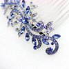 Faship Gorgeous Blue Crystal Floral Hair Comb