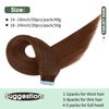 TANJET Tape in Extensions Human Hair 18 Inch 50g/Pack 20pcs Straight Remy Human Hair Tape in Extensions #4 Chocolate Brown Seamless Skin Weft Tape in Human Hair Extensions (#4 18 Inch 20pcs 50g/Pack)