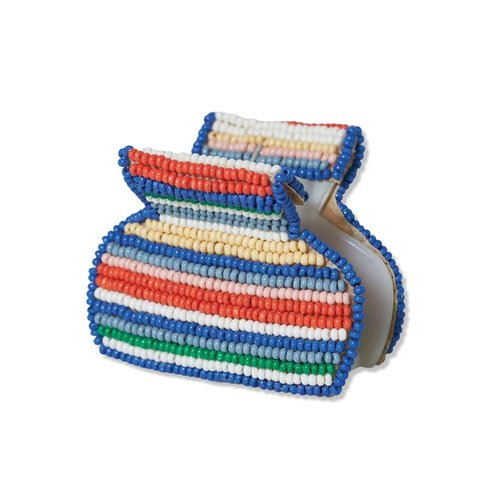 INK+ALLOY Small Beaded Claw Clips, Gia Boho Hair Clips for Women, Mini Claw Clip for Half Up Half Down Hair Styles, Handmade Hair Accessories for the Modern Bohemian (St. Tropez)