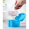 JMU Denture Bath Case, Denture Cup for Soaking Dentures with Strainer Basket Tray for Dentures, Mouth Guard Storage Case